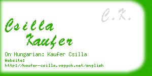 csilla kaufer business card